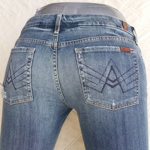 7FAM A Pocket Size 32 Low Rise Flare Jeans 35 x 34